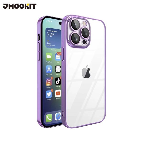 coque iphone 15 pro violet transparent