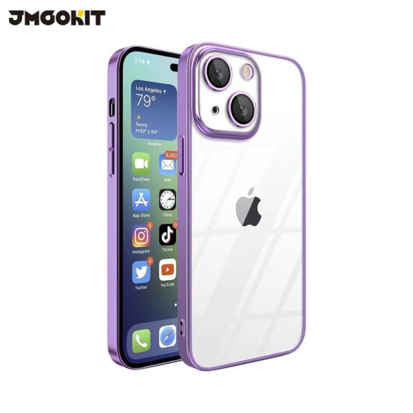 coque iphone 15 violet transparent