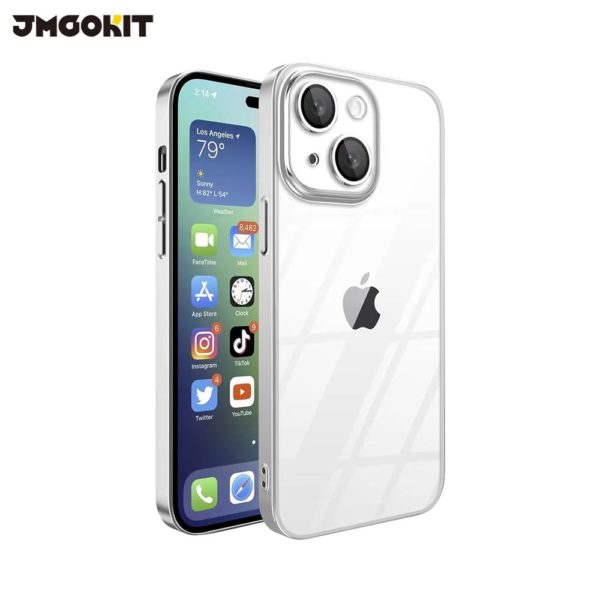 coque iphone 15 argent transparent