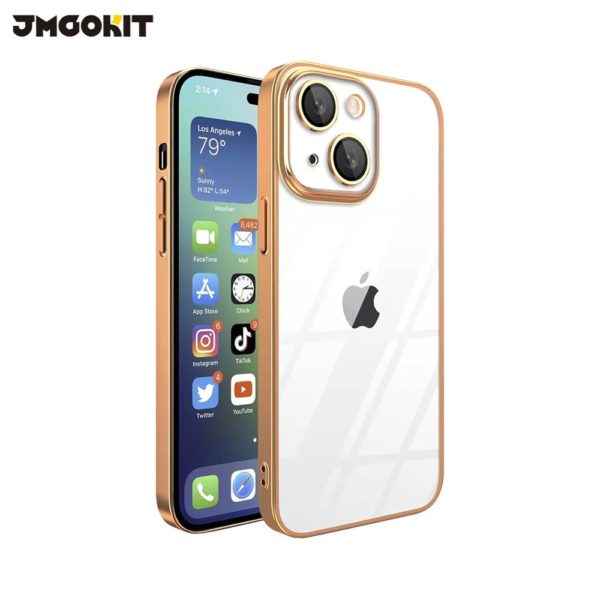 coque iphone 15 or transparent