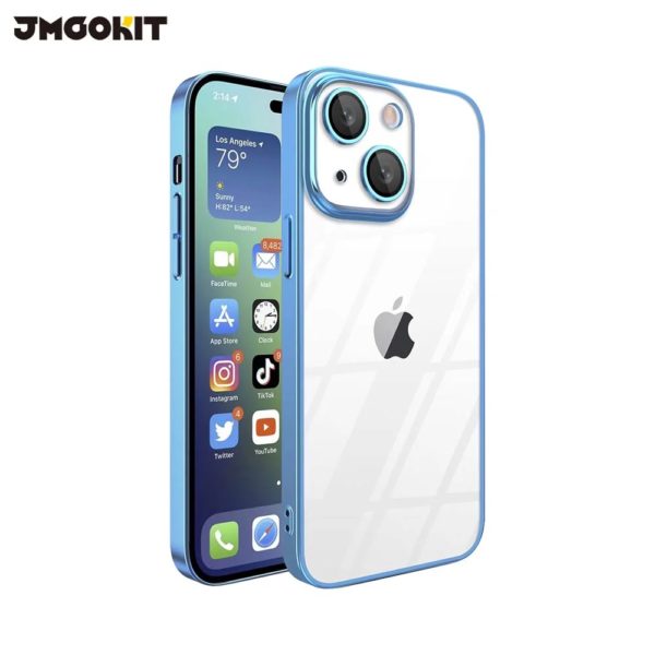 coque iphone 15 bleu transparent