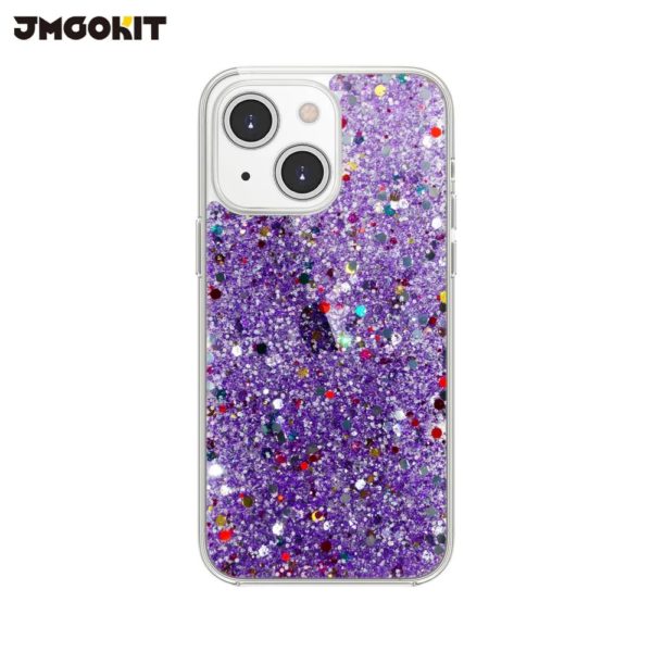 coque paillette iphone 13 violet