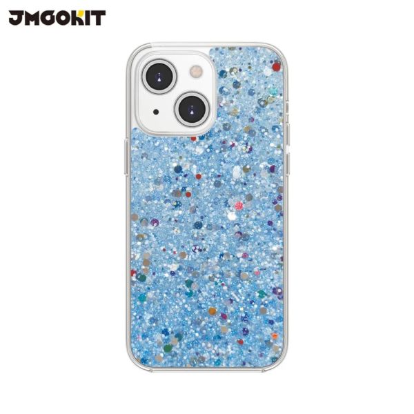 coque paillette iphone 13 bleu